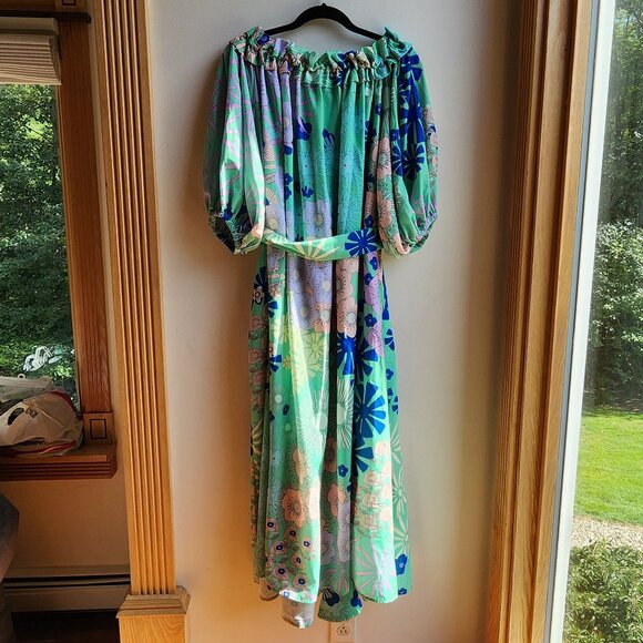 NWT Anthropologie "OOPSCOOL" Off-The-Shoulder Printed Dress Size Large - Picture 11 of 16